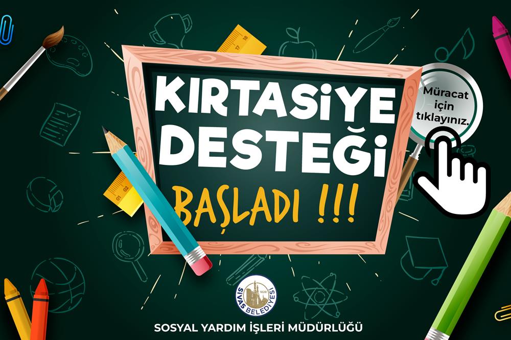 Belediyemiz tarafından şehirdeki ihtiyaç sahibi öğrencilere yönelik kırtasiye desteği sağlanacak.